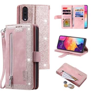 Imagem de Furiet Capa carteira compatível com Samsung Galaxy A50 A50S A30S para alça de pulso couro PU flip porta-cartões 9+ compartimentos para cartões, capa de telefone com suporte para A 50 50S 30S S50 50A