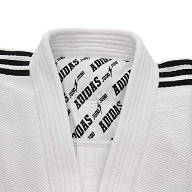 Imagem de Kimono Judô Adidas Quest J690 Branco Com Faixas Bordadas Em Preto (2, 175 Cm)