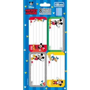 Imagem de Etiqueta Escolar Decorada Mickey Com 8Etiq 100X208Mm Pct Com 10 109213