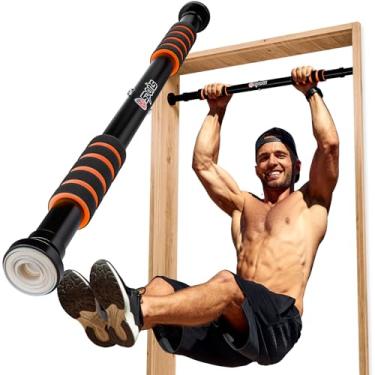 Imagem de Barra Fixa de Parede para Exercícios Ajustável 63 A 96cm, para Crossfit, Musculação, Alongamento, Abdominal, Flexões, Força, Resistência com Dispositivos Antiderrapantes, 8D Sports, Cor Preto