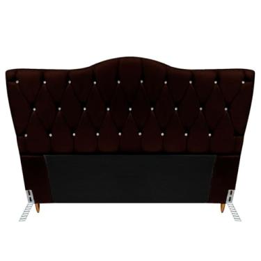 Imagem de Cabeceira Solteiro Cama Box Quarto Barcelona Estofada 90cm (Suede marrom)