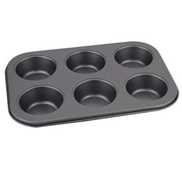 Imagem de Forma De Cupcake e Muffins Antiaderente 6 Cavidades Tefron Utensílio De Cozinha Bandeja Assadeira