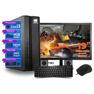 Imagem de Computador Completo Slim Core i3 4gb 480gb ssd sata kit teclado e mous