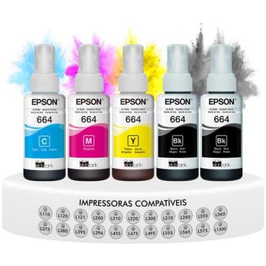 Imagem de Kit 5 Tintas 664 Originais Epson L355 L365 L375 L395 L495