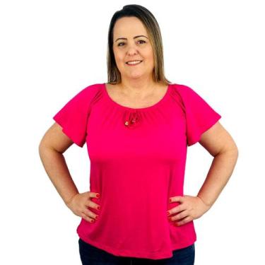 Imagem de Blusa Feminina Ciganinha Manga Curta Lisa - Coalizão Fashion, Pink, g