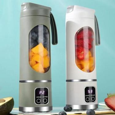Imagem de Espremedor de frutas portátil com 8 lâminas, liquidificador recarregáv