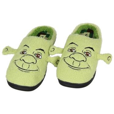 Imagem de Shrek Pantufas masculinas bordadas com orelhas 3D forradas com lã e estampa xadrez para homens e mulheres, Sslipv1, G-GG