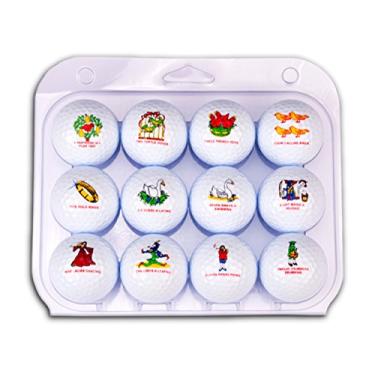 Imagem de Bolas de golfe de Natal, tema de doze dias de Natal - autênticas e aprovadas pela PGA, bolas de golfe masculinas e femininas. Para um golfista!