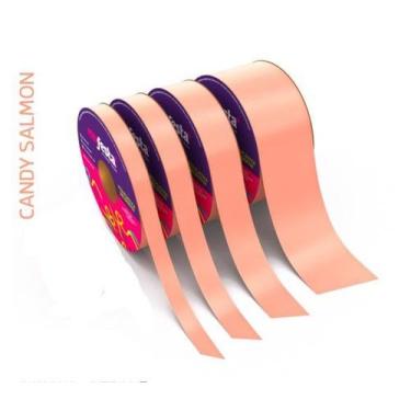 Imagem de Rolo Fita Lisa Candy Salmon - 20mm x 50m - EmFesta - Bela Industria e 