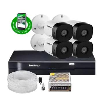 Imagem de Kit Cftv 4 Câmeras 1120B Bullet 720P Dvr 8 Canais Intelbras Mhdx S/ Hd