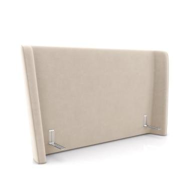 Imagem de Cabeceira Design para Cama King Torres Pés em Madeira Veludo Bege G91 