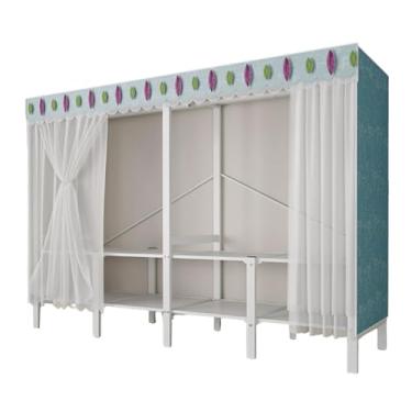 Imagem de Guarda-roupa Armário dobrável portátil para crianças, guarda-roupa com haste suspensa, empilhável, grosso, armário de armazenamento para casa, quarto armário