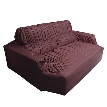 Imagem de Capa de Sofá Retrátil Elasticada Tamanho King 2 Lugares 1,70x1,10m (Marrom)