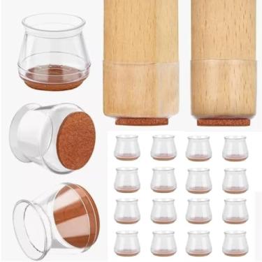 Imagem de KIT 20 PROTETOR DE PÉ DE CADEIRA COM FELTRO DE SILICONE FLEXIVEL MESA E MOVEIS COZINHA SERVE PÉ REDONDO OU QUADRADO SEM BARULHOS E ARRANHOES NO PISO NÃO RISCA RESISTENTE UNIVERSAL PRATICO (BRANCO)