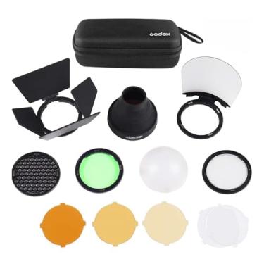Imagem de Godox Kit de acessórios de flash de câmera AK-R1 para GODOX V1 Speedlight e H200R Cabeça de flash redonda para AD200 AD200pro Flash de bolso Monolight com porta magnética fácil de usar