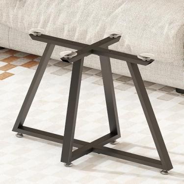 Imagem de BOTAOYIYI Base de mesa de jantar moderna, pernas de mesa de centro de metal com ventosas, base de mesa resistente para vidro, madeira, tampo de mármore, pernas de móveis para pernas de banco, mesa de