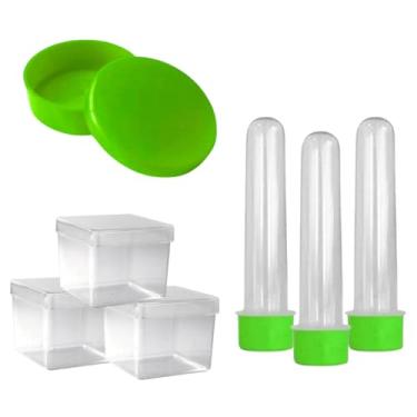 Imagem de Lembrancinha Kit Com 20 Tubetes 13cm, 20 Latinhas e 20 Caixinhas 5x5. Festa Kit Aniversario (Verde claro)