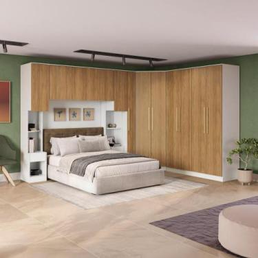 Imagem de Quarto Modular Kappesberg Adapt Branco/Nogueira 8 Peças 357cm x 263cm