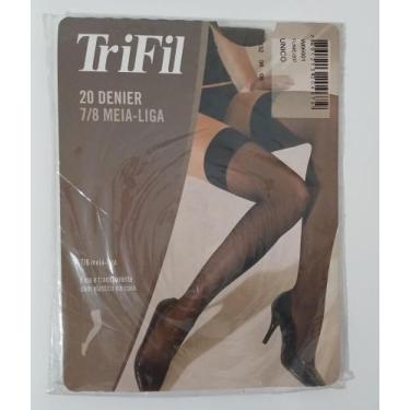 Imagem de Meia Calça 7/8 Básica com Elástico Trifil (W06001/6001) - Fio 20, Fume