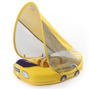 Imagem de Boia de natação Mambobaby com dossel, boia de piscina Lanstics não inflável, boia de natação para bebês de 3 a 24 meses (amarelo)