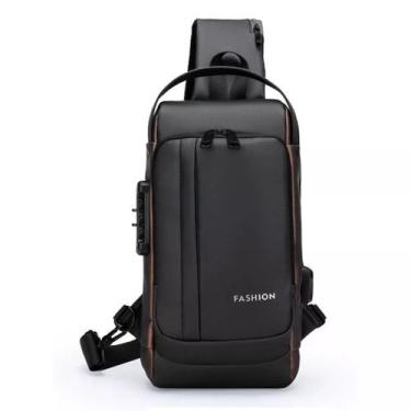 Imagem de Mochila de Ombro Transversal Compacta Unilateral USB Trava de Código R