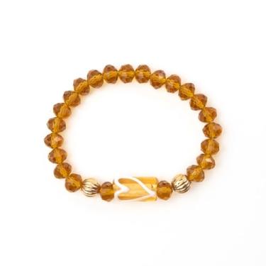 Imagem de Pulseira Oxum Firma Coração Amarelo Umbanda Candomblé