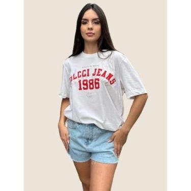 Imagem de Camiseta Feminina Boy Estampada 1986 Colcci Jeans Cor:;Tamanho:PP-Feminino