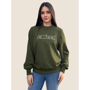 Imagem de Blusão Moletom Reto Com Logo Em Alto Relevo Colcci Cor:;Tamanho:P-Feminino