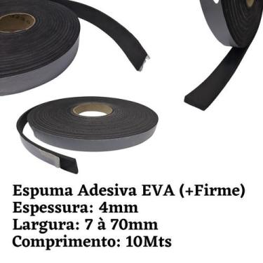 Imagem de Espuma Fita Adesiva EVA  Borracha Vedação  e=4mm X 10 Mts  Preta - Leo