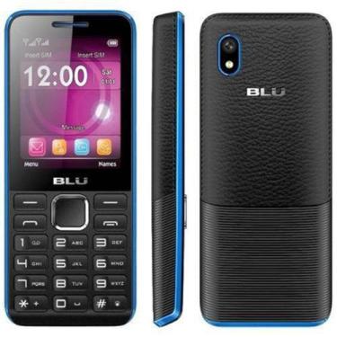 Imagem de Celular Simples Para Idosos Blu Tank 2 Teclas Grandes (Preto/Azul)