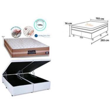 Imagem de Conjunto King Size Colchão Sankonfort Le Confort + Cama Box Baú Bipart