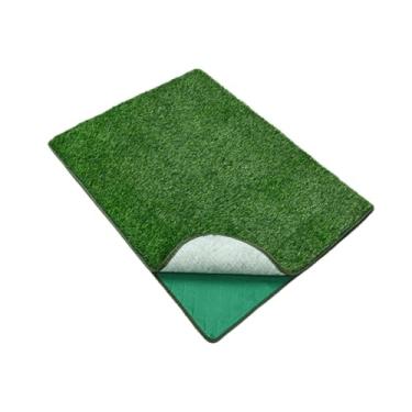 Imagem de IEUDNS Tapete de gramado para animais de estimação, acessórios para treinamento de cães, grama artificial portátil, tapete para xixi de cachorro para pátio, 93x71cm