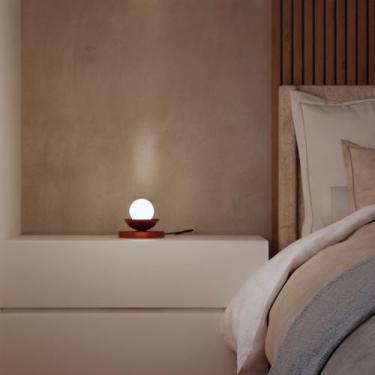 Imagem de Kit 2 Luminarias De Mesa Abajur Quarto Dormitorio De Casal Decorativo Lampada Incluso Bivolt (Cobre Globo Transparente)