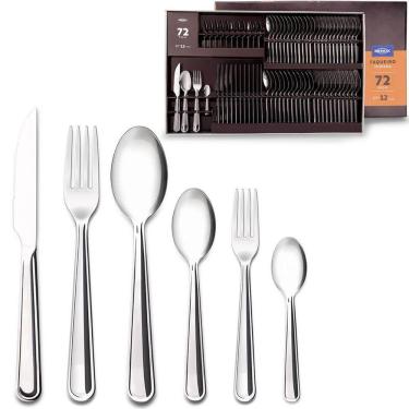 Imagem de Faqueiro Inox 72 Peças Conjunto de Talheres para Churrasco 12 Pessoas Módena Brinox