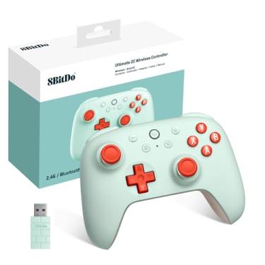 Imagem de RunSnail 8Bitdo Ultimate 2C Wireless Controller (Hall Effect Joystick Update) for Windows PC and Android, Gamepad with 1000Hz Polling Rate, Remappable L4/R4 Bumpers, Rumble Vibration and Turbo