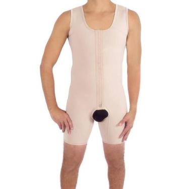 Imagem de Cinta Modeladora Masculina Macaquinho Alça Regata Nude P - Modeladores