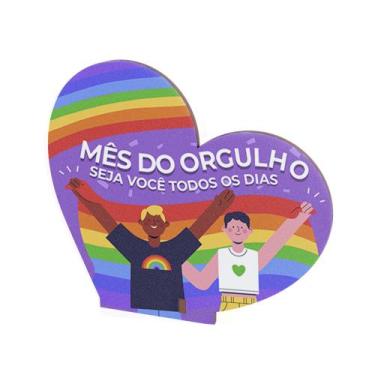 Imagem de Kit 50 MDF Coração Lembrancinhas Decorativo - Abstratta, MÊS DO ORGULH