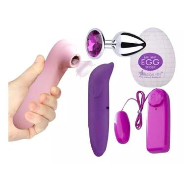 Imagem de Vibrador Golfinho + Bullet Estimulador + Sugador de Clitóris + Plug An