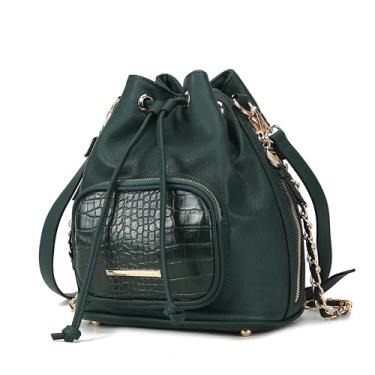 Imagem de MKF Collection Bolsa tiracolo feminina de couro vegano, bolsa tiracolo com 2 estilos diferentes de alças da Mia K, Azalea Olive, Large