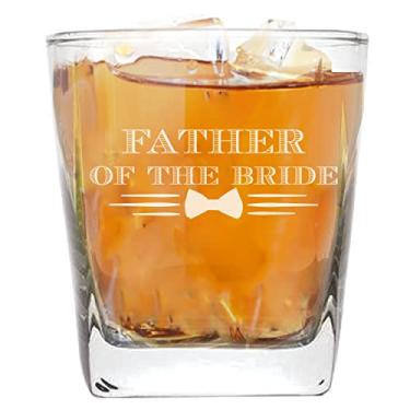 Imagem de My Personal Memories Bow Tie 9 oz Whiskey Rocks Gift Glass for Groomsmen, Best Man and more (Father of the Bride)