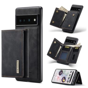 Imagem de Capa carteira de couro magnética destacável 2 em 1 para Google Pixel 7 Pro, com 7 compartimentos para cartão + compartimento para dinheiro, recurso de suporte, TPU à prova de choque e capa de telefone