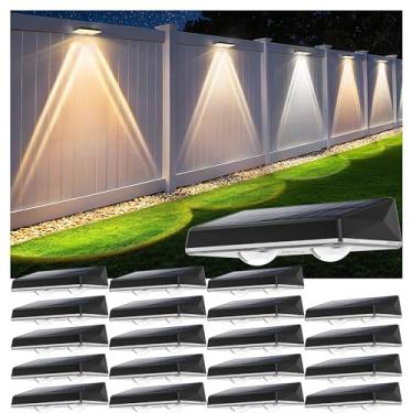 Imagem de SunFlickt Pacote com 20 lâmpadas solares para cerca de 20 | Luz de parede solar impermeável IP67 | Liga/desliga automática do crepúsculo ao amanhecer mais de 12 horas para exterior/quintal/trilho