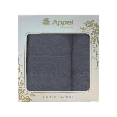 Imagem de Kit Toalhas Banho E Rosto Bordare 2 Peças Cinza Dove