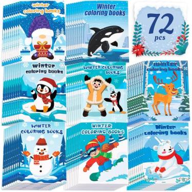Imagem de 90shine 72 unidades de livros para colorir de inverno, lembrancinhas d