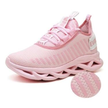 Imagem de Tênis Ev Feminino Academia Corrida Sola Trança Trainaing, Rosa, 34