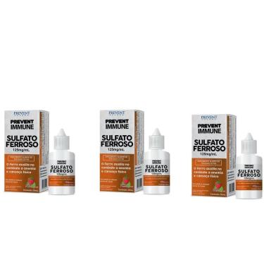 Imagem de Kit C/3 Sulfato Ferroso Sol 30Ml - Prevent Pharma