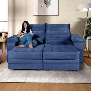 Imagem de Sofá Retrátil e Reclinável Cancun 2,10 em Linho - Martins & Ornelas, A