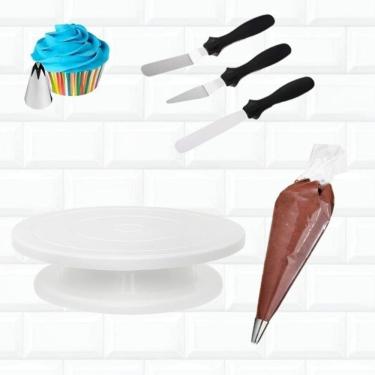 Imagem de Kit Confeiteiro Completo Bailarina Giratória Espátulas Bicos