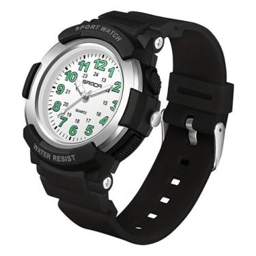 Imagem de Relógio de Quartzo sandaVisor Analógico Minimalista, Preto e branco