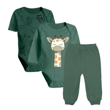 Imagem de Kit 3 Peças Bebê Body Estampado e Mijão Malha Cores Reativas - Koala B
